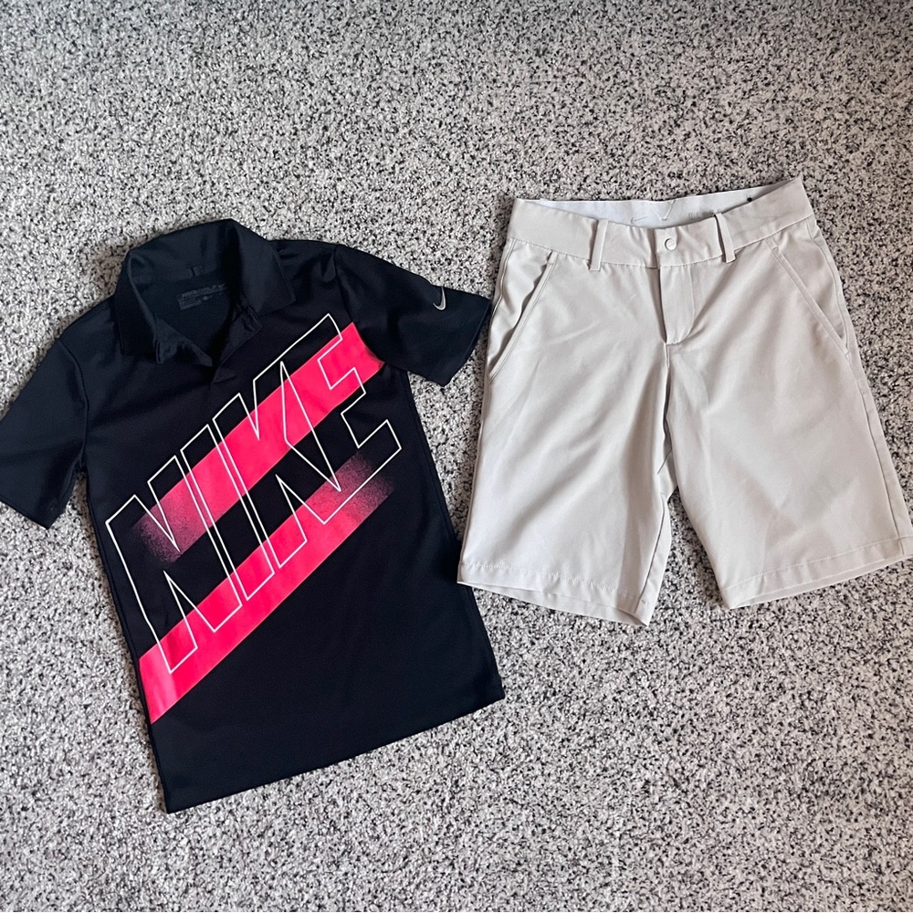 Nike youth golf shirt and shorts set size S
